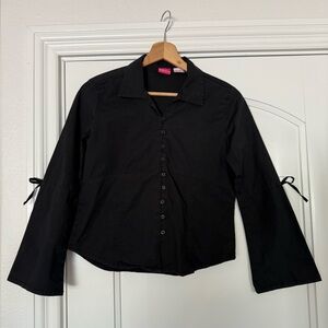 Vintage Black Button Up with Bow Ties